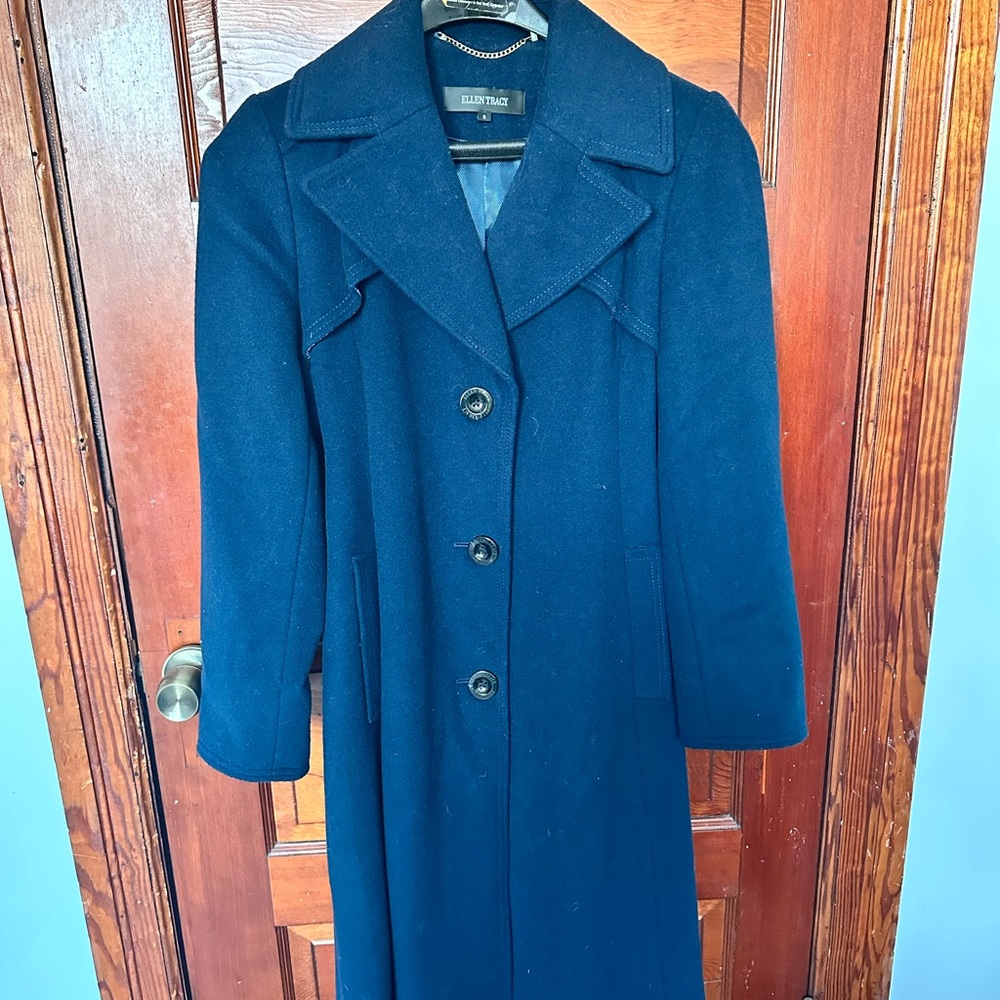 Ellen Tracy Navy Trench Coat